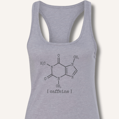 Tank Top XS / Heather Grey Caffeine Molecule Racerback Tank