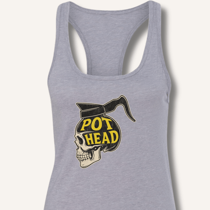 Tank Top XS / Heather Grey Pot Head Racerback Tank