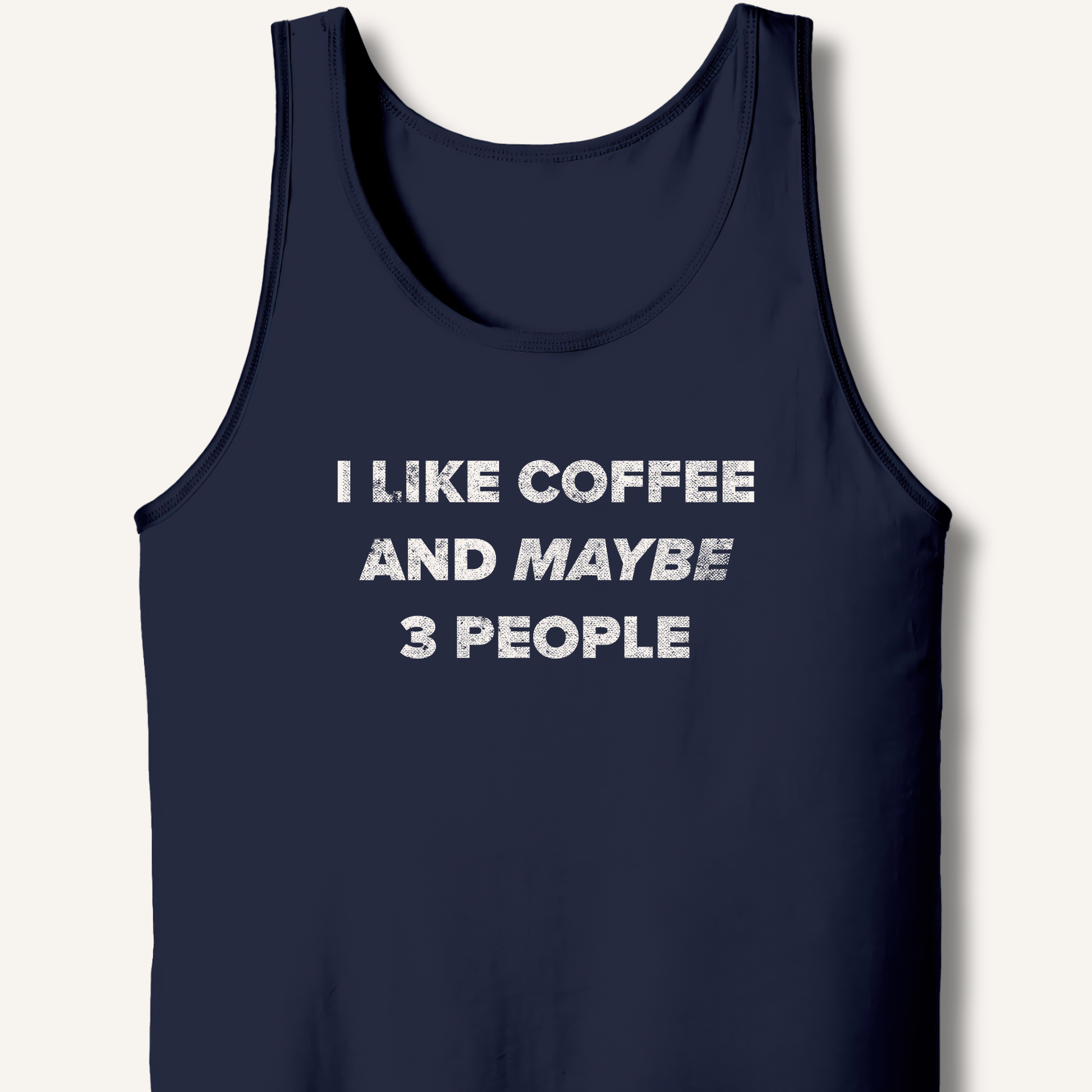 Tank Top XS / Navy I Like Coffee and Maybe 3 People Tank