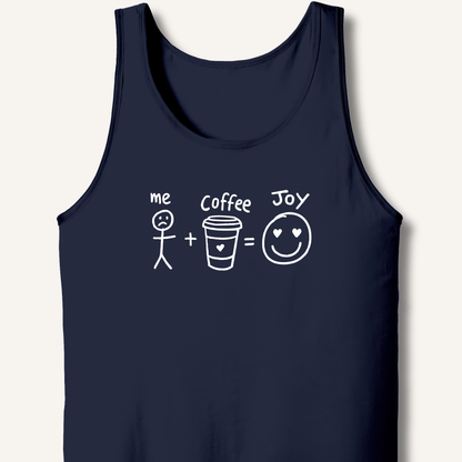 Tank Top XS / Navy Me + Coffee = Joy Tank