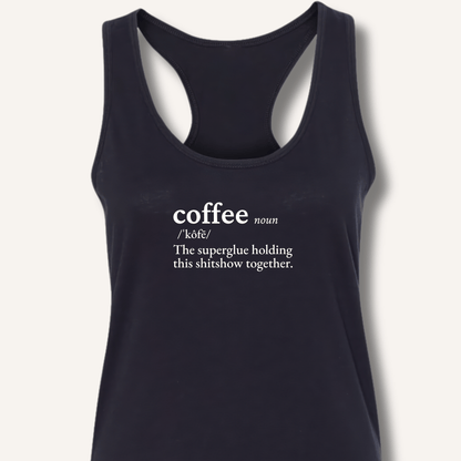 Tank Top XS / Solid Black Coffee Definition Racerback Tank