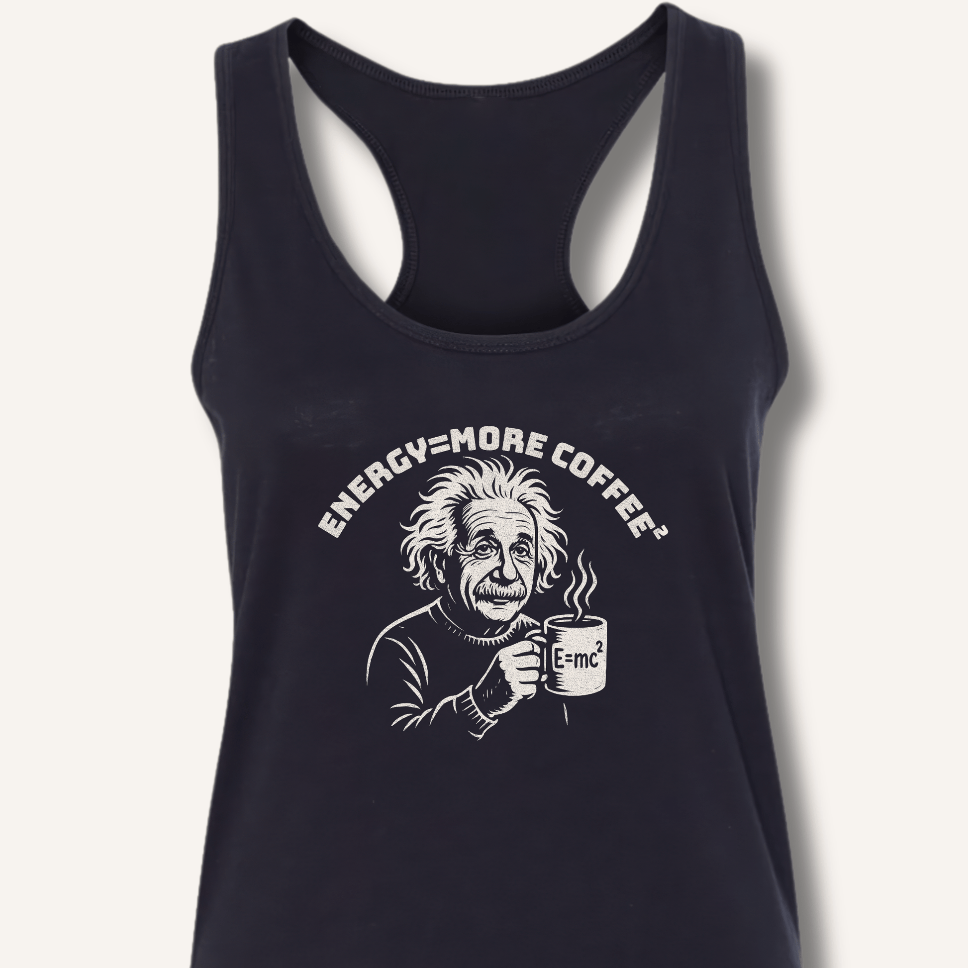 Tank Top XS / Solid Black Energy = More Coffee² Racerback Tank