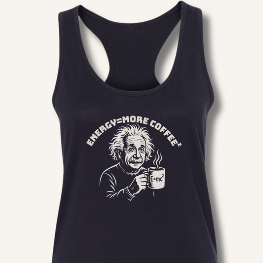 Tank Top XS / Solid Black Energy = More Coffee² Racerback Tank