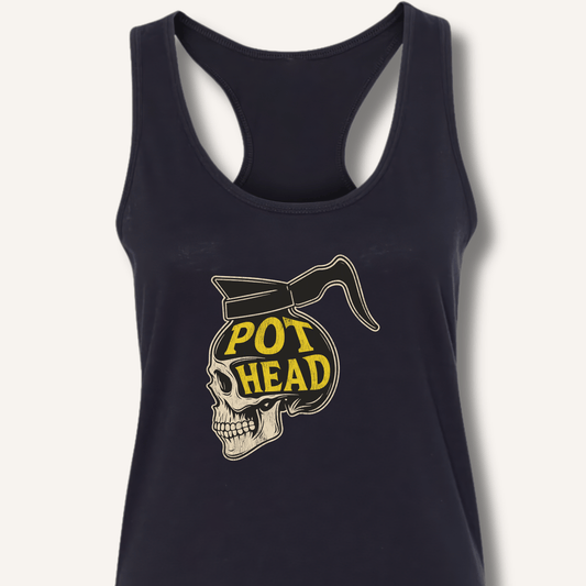 Tank Top XS / Solid Black Pot Head Racerback Tank