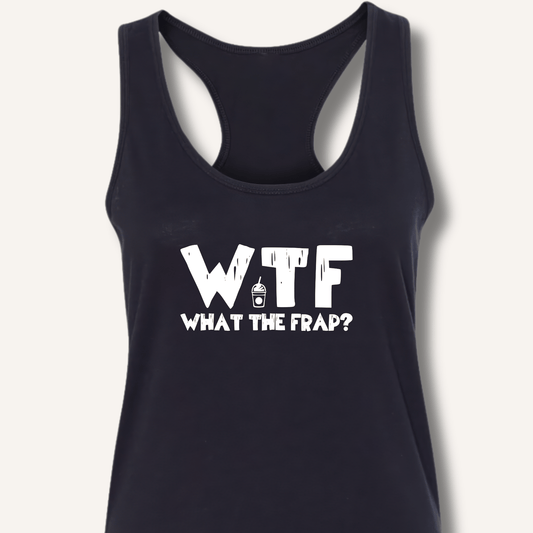 Tank Top XS / Solid Black WTF What The Frap? Racerback Tank