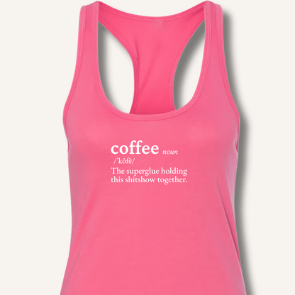 Tank Top XS / Solid Hot Pink Coffee Definition Racerback Tank
