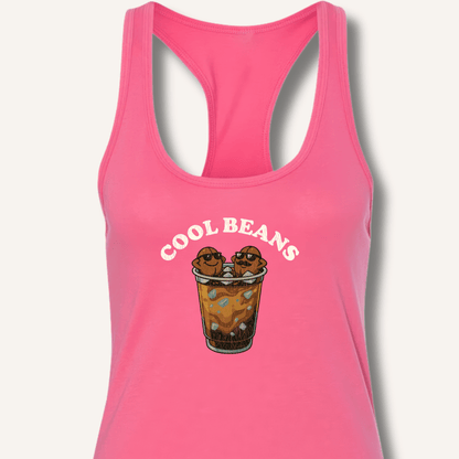 Tank Top XS / Solid Hot Pink Cool Beans Racerback Tank
