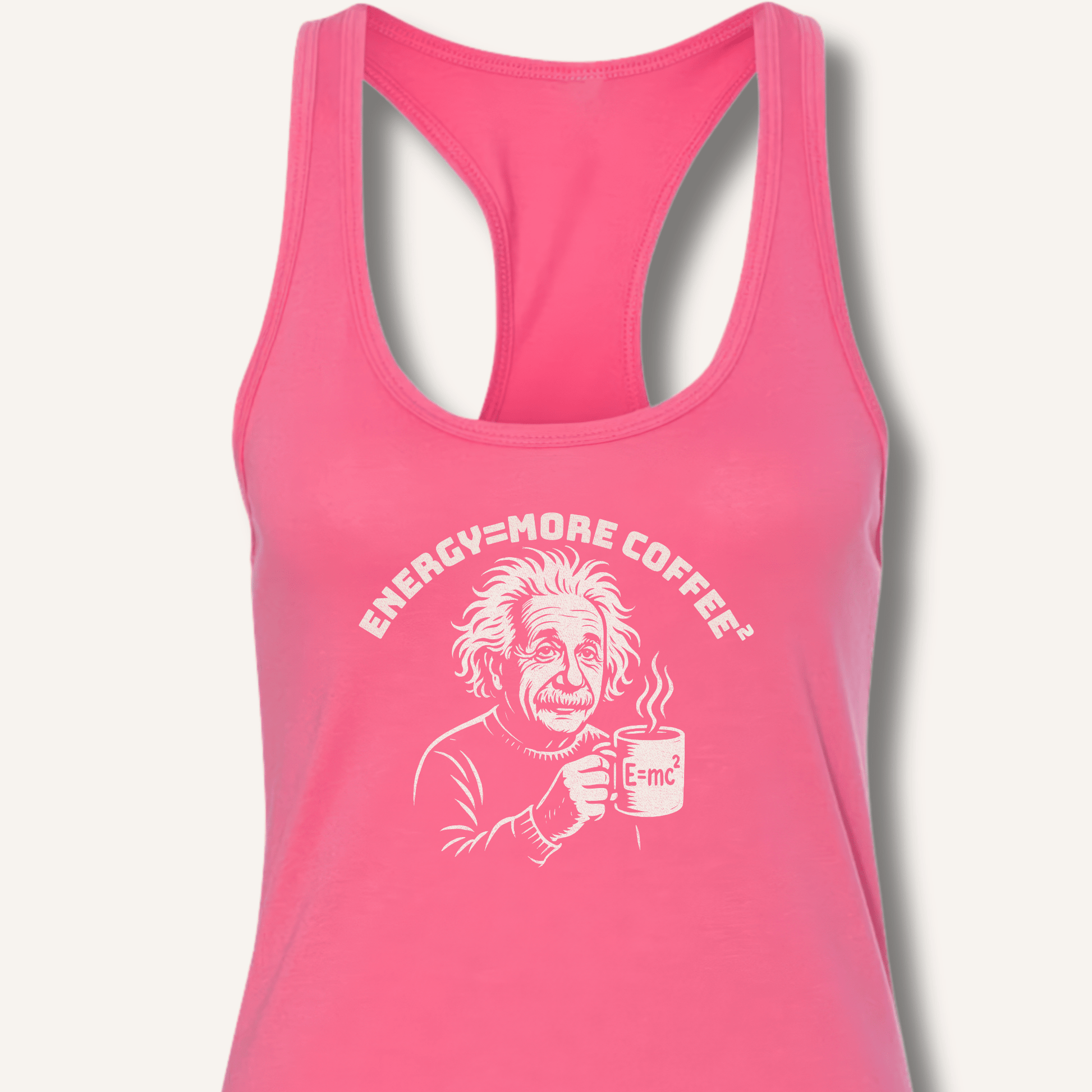 Tank Top XS / Solid Hot Pink Energy = More Coffee² Racerback Tank