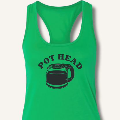 Tank Top XS / Solid Kelly Green Pot Head Racerback Tank