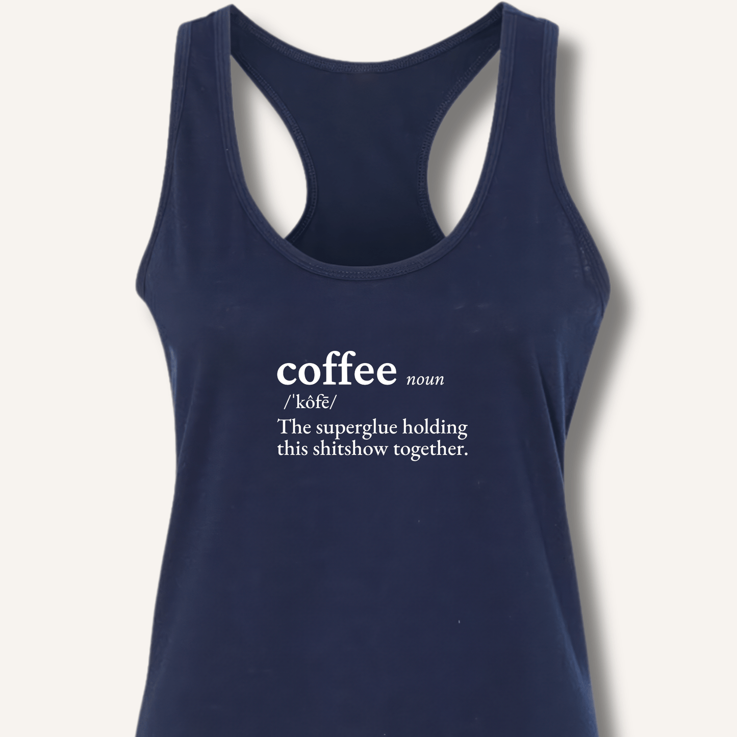 Tank Top XS / Solid Midnight Navy Coffee Definition Racerback Tank