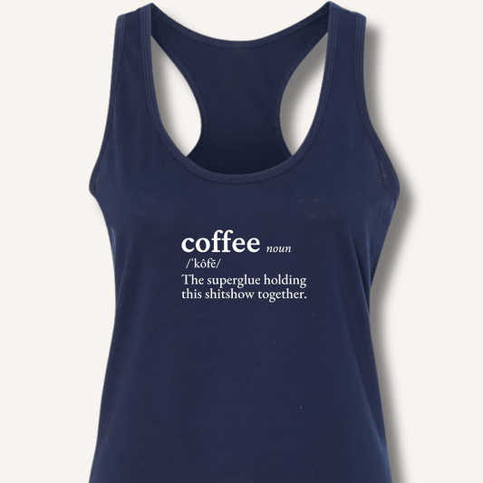 Tank Top XS / Solid Midnight Navy Coffee Definition Racerback Tank