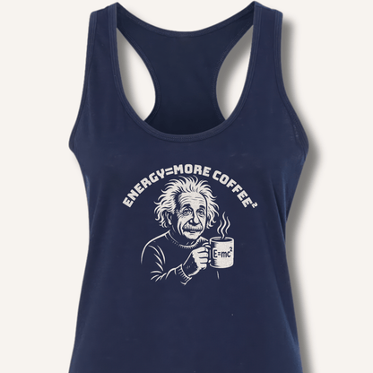 Tank Top XS / Solid Midnight Navy Energy = More Coffee² Racerback Tank