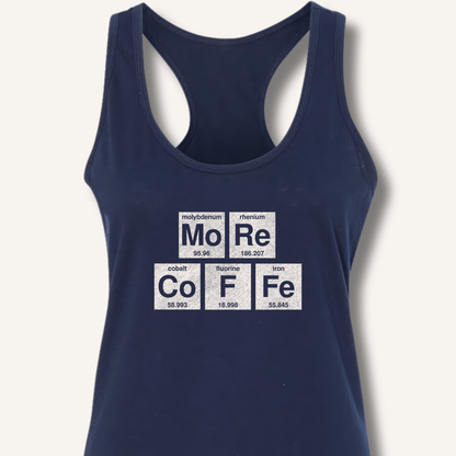 Tank Top XS / Solid Midnight Navy More Coffee Racerback Tank