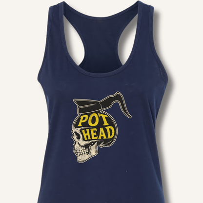 Tank Top XS / Solid Midnight Navy Pot Head Racerback Tank