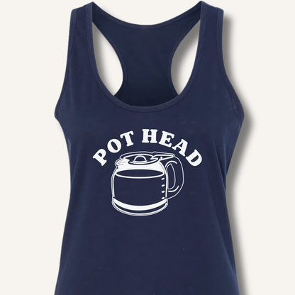 Tank Top XS / Solid Midnight Navy Pot Head Racerback Tank