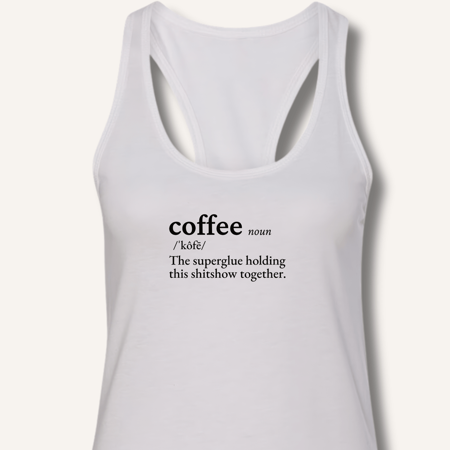 Tank Top XS / Solid White Coffee Definition Racerback Tank
