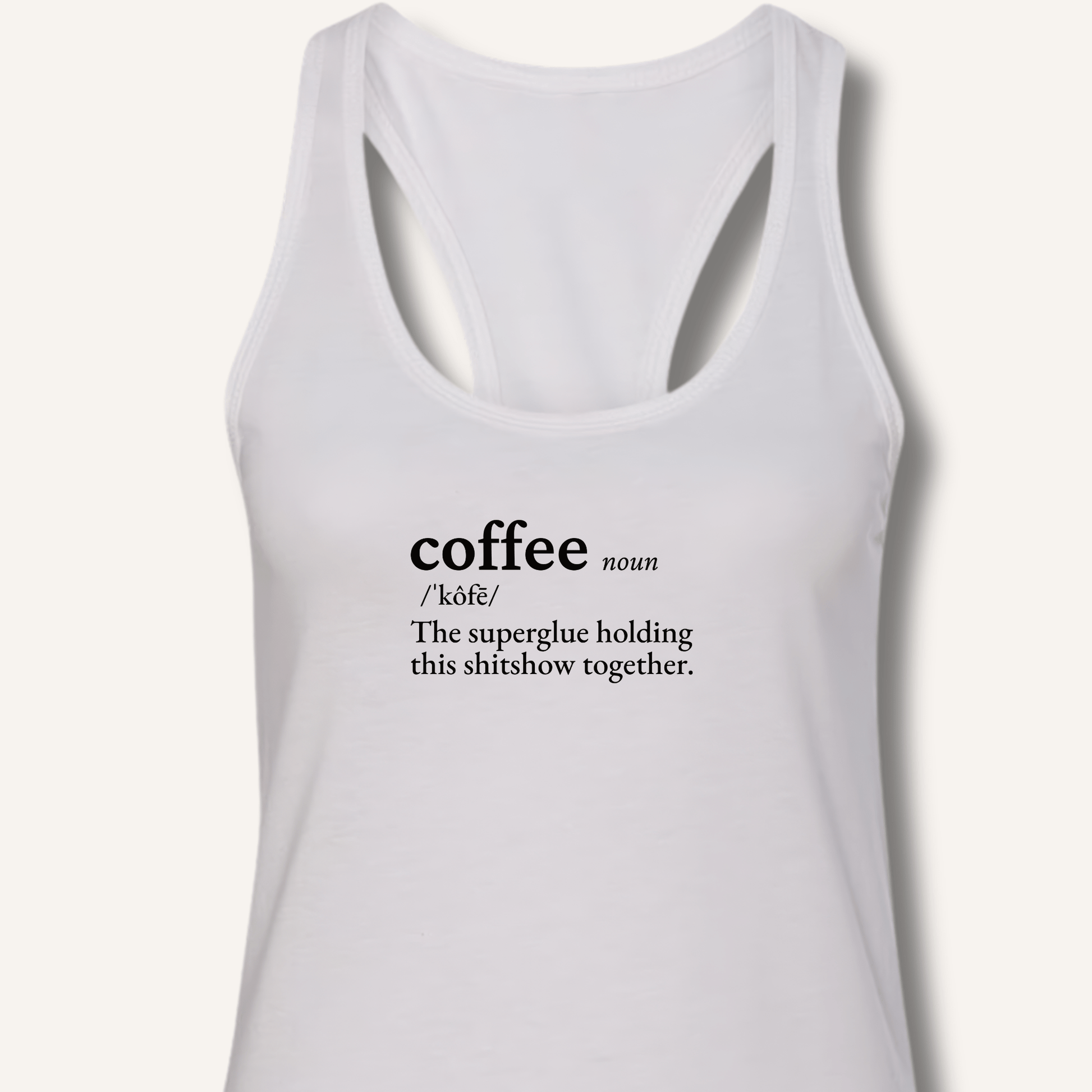 Tank Top XS / Solid White Coffee Definition Racerback Tank