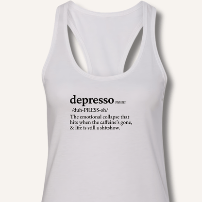 Tank Top XS / Solid White Depresso Definition Racerback Tank
