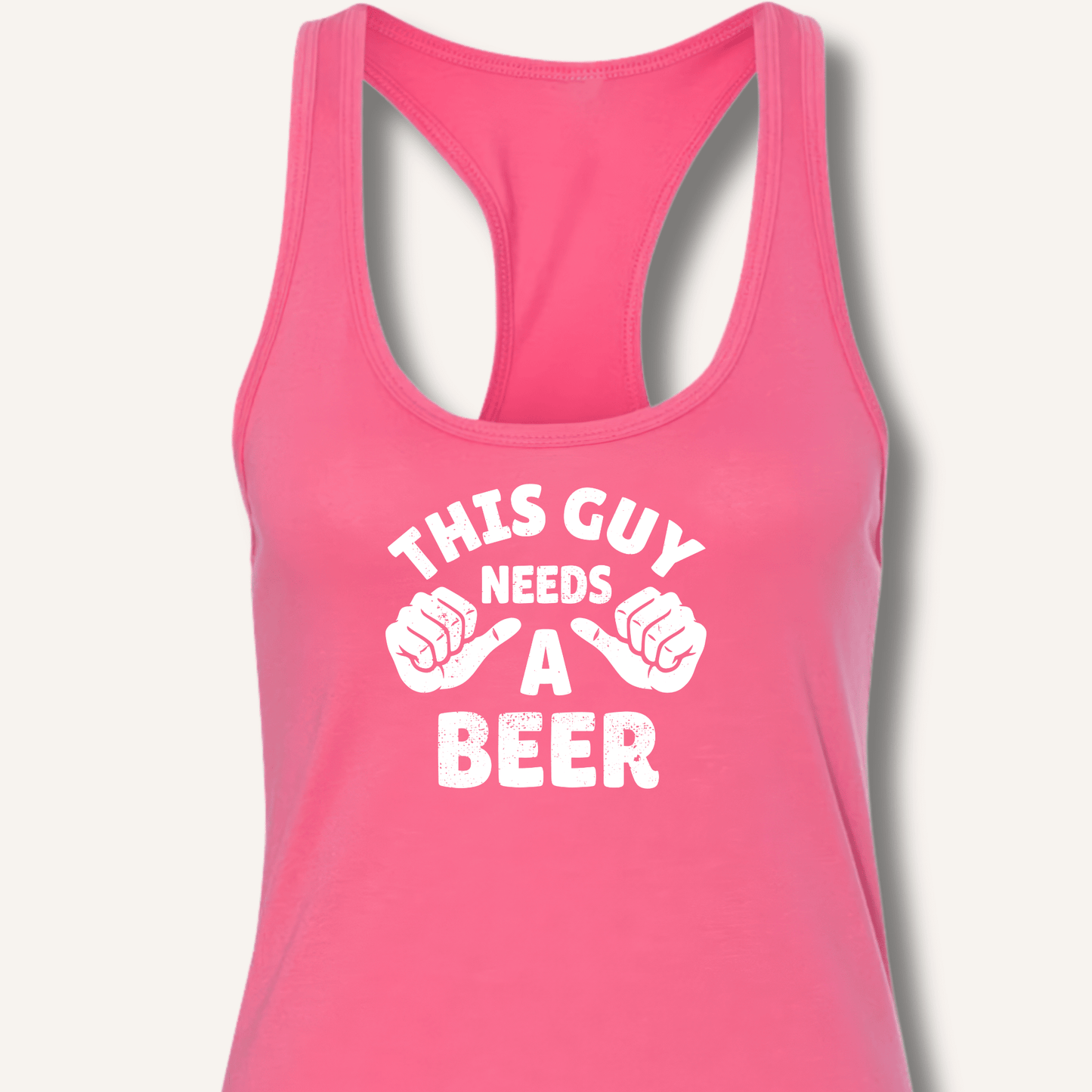 This Guy Needs A Beer Racerback Tank - Sip & Shirt