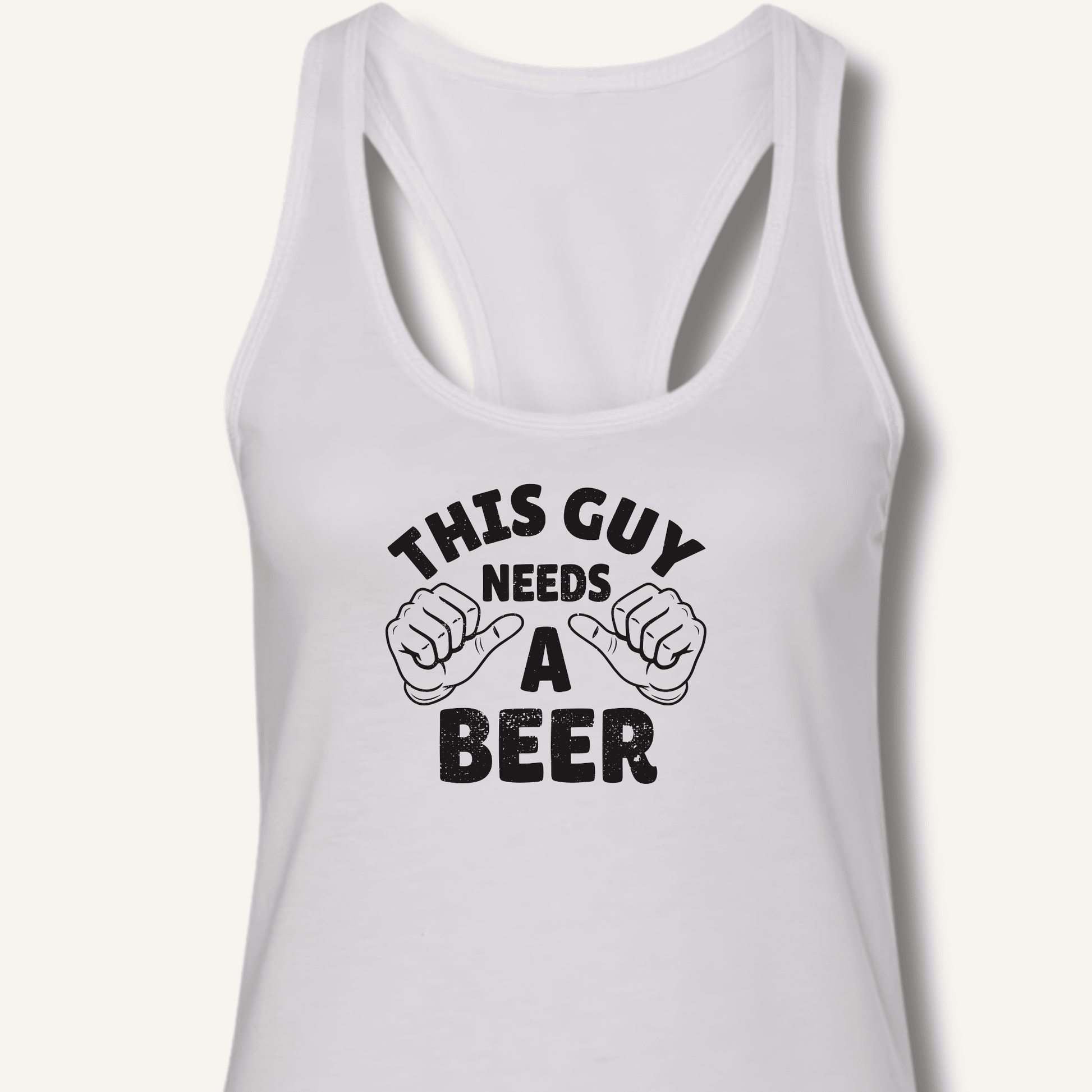 This Guy Needs A Beer Racerback Tank - Sip & Shirt