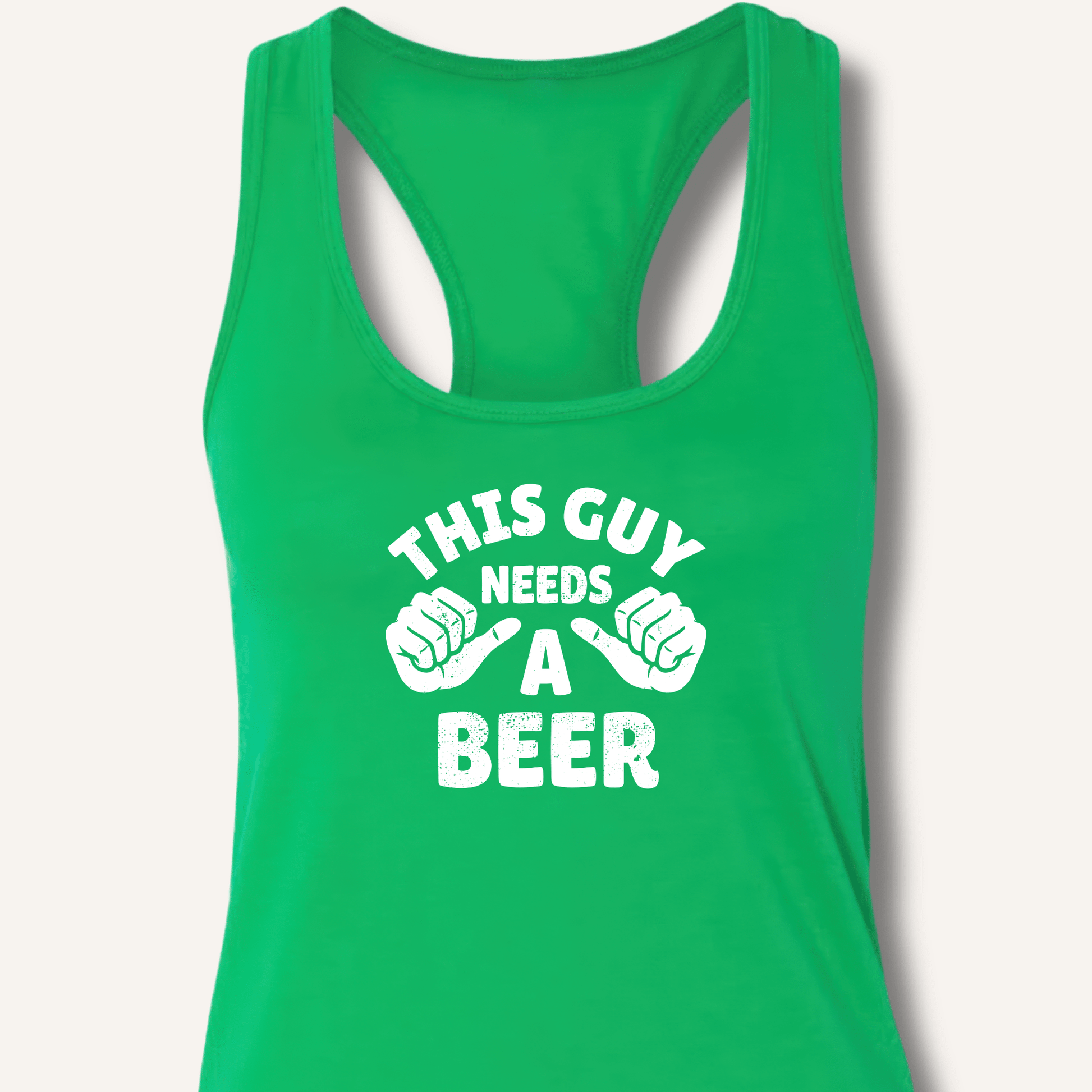 This Guy Needs A Beer Racerback Tank - Sip & Shirt