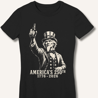 Uncle Sam 250th Beer Salute Fitted T-Shirt - Sip & Shirt