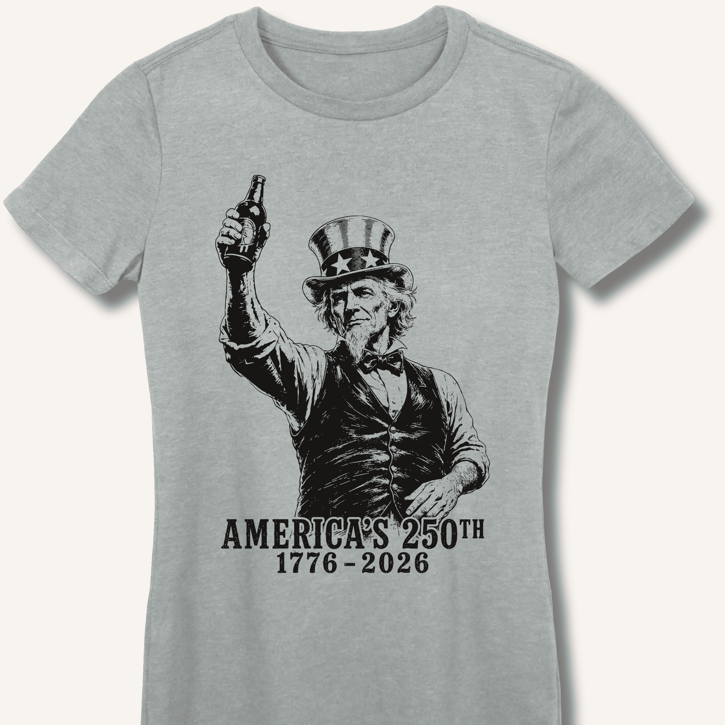 Uncle Sam 250th Beer Salute Fitted T-Shirt - Sip & Shirt