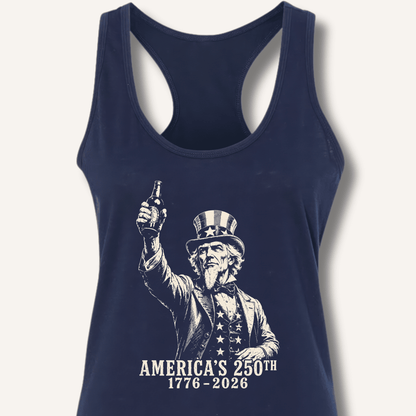 Uncle Sam 250th Beer Salute Racerback Tank - Sip & Shirt