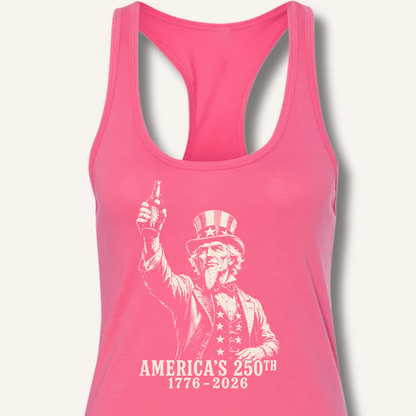 Uncle Sam 250th Beer Salute Racerback Tank - Sip & Shirt
