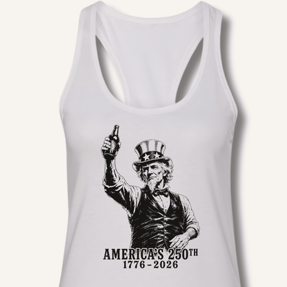 Uncle Sam 250th Beer Salute Racerback Tank - Sip & Shirt