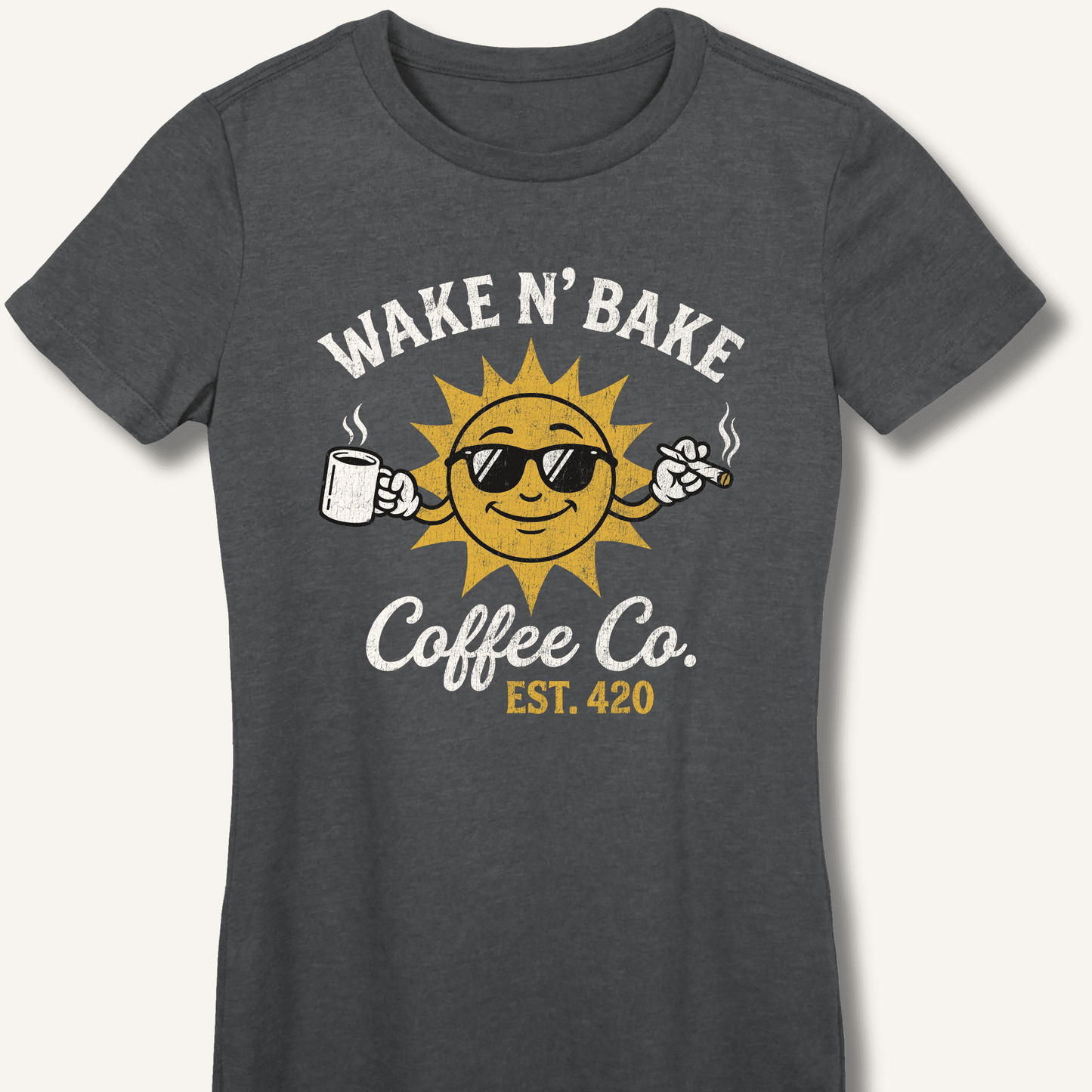 Wake N' Bake Coffee Co. Fitted T-Shirt - Sip & Shirt