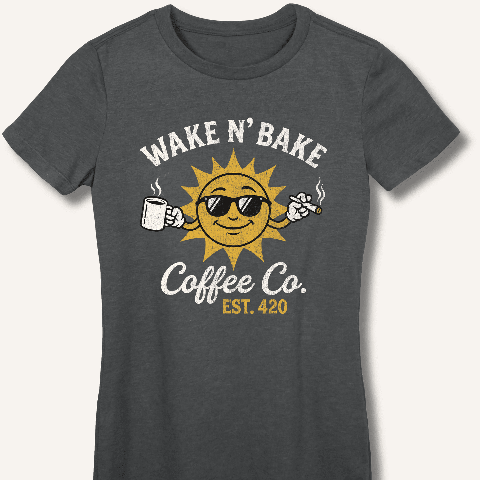 Wake N' Bake Coffee Co. Fitted T-Shirt - Sip & Shirt