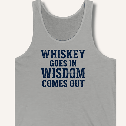 Whiskey Goes In Wisdom Comes Out Tank - Sip & Shirt
