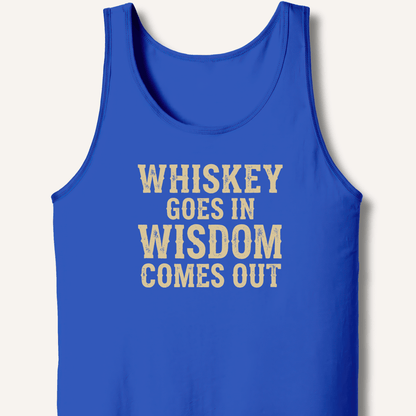 Whiskey Goes In Wisdom Comes Out Tank - Sip & Shirt