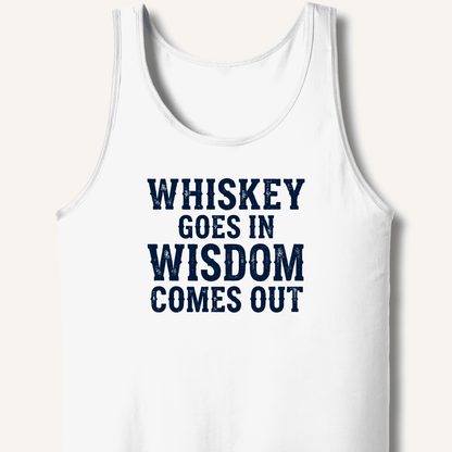Whiskey Goes In Wisdom Comes Out Tank - Sip & Shirt