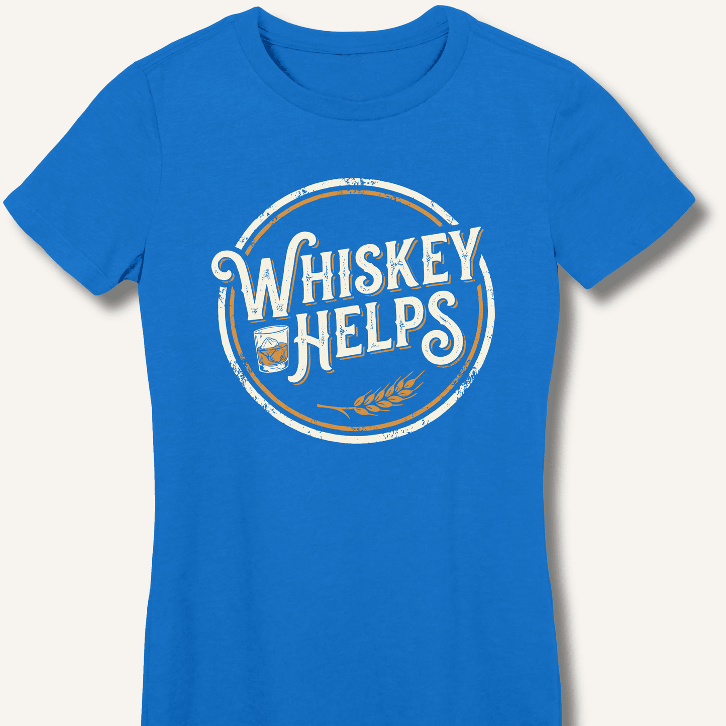 Whiskey Helps Fitted T-Shirt - Sip & Shirt