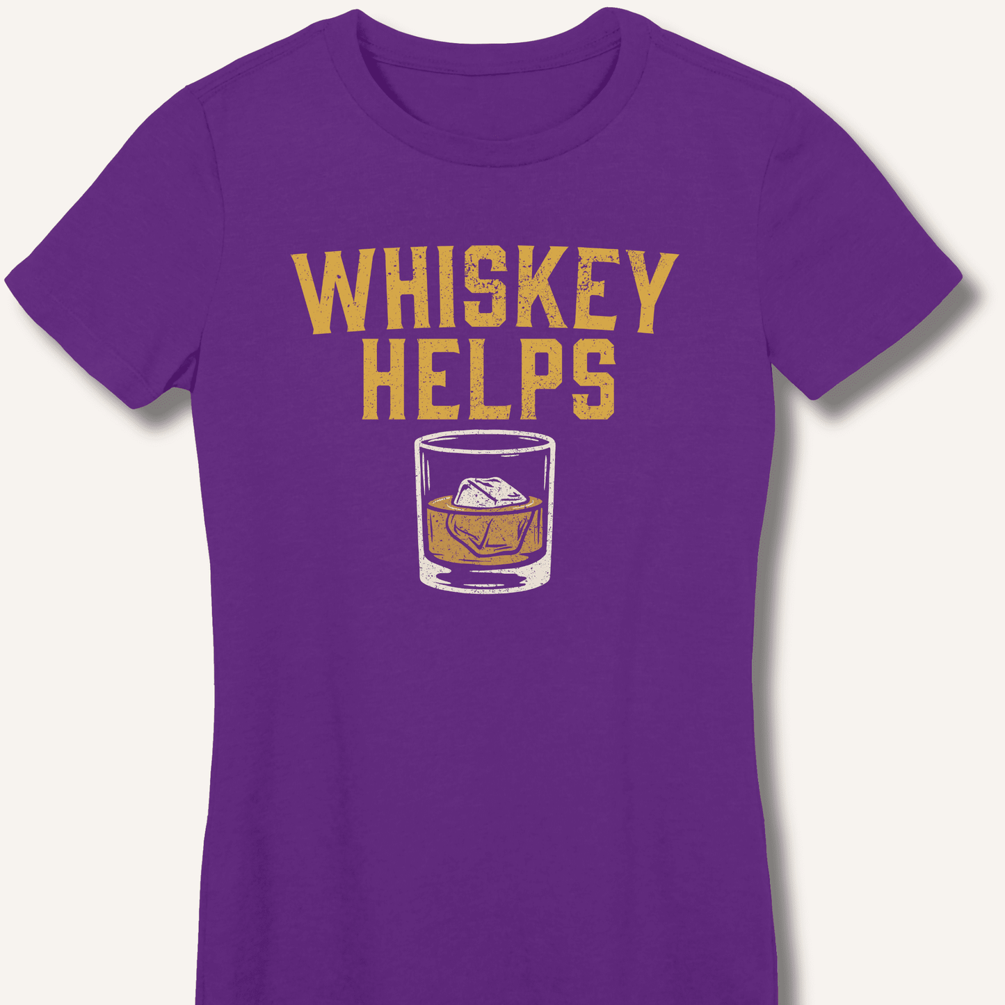 Whiskey Helps Fitted T-Shirt - Sip & Shirt