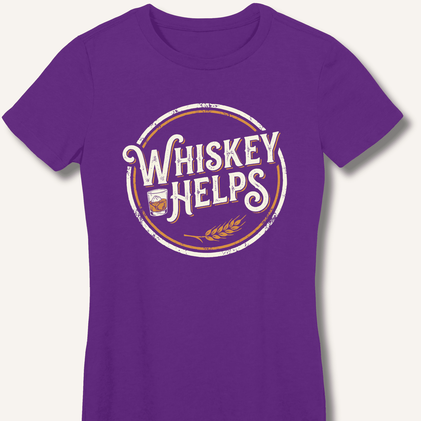 Whiskey Helps Fitted T-Shirt - Sip & Shirt