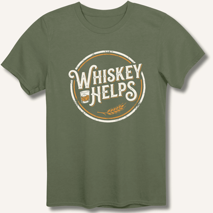 Whiskey Helps T-Shirt - Sip & Shirt