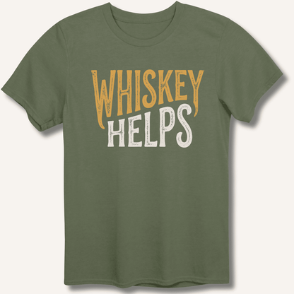 Whiskey Helps T-Shirt - Sip & Shirt