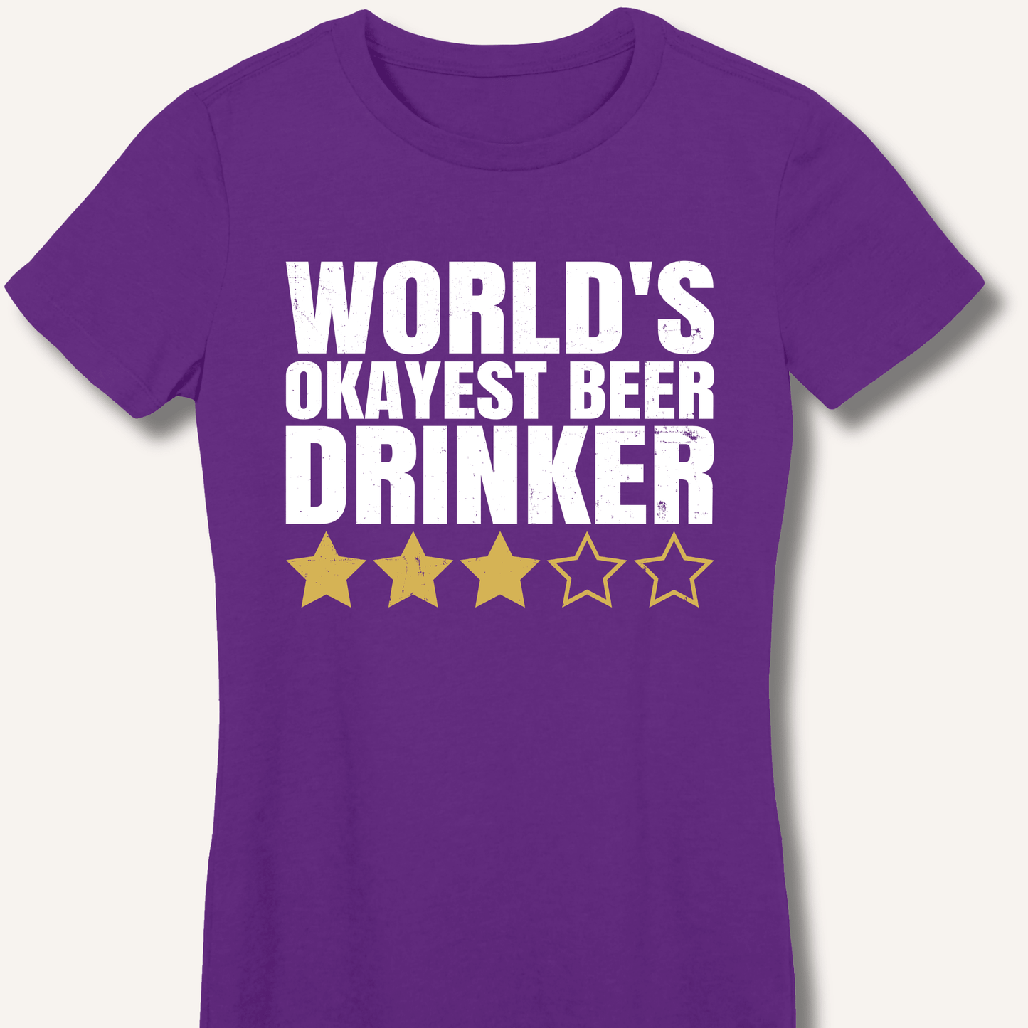 World's Okayest Beer Drinker Fitted T-Shirt - Sip & Shirt