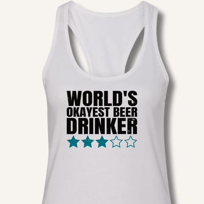 World's Okayest Beer Drinker Racerback Tank - Sip & Shirt