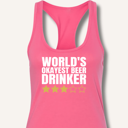 World's Okayest Beer Drinker Racerback Tank - Sip & Shirt