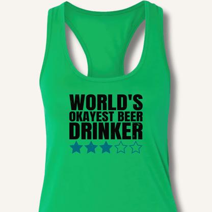 World's Okayest Beer Drinker Racerback Tank - Sip & Shirt