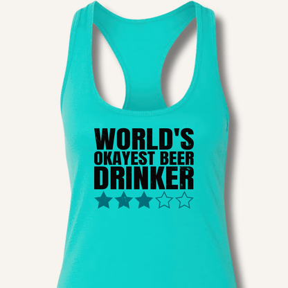World's Okayest Beer Drinker Racerback Tank - Sip & Shirt
