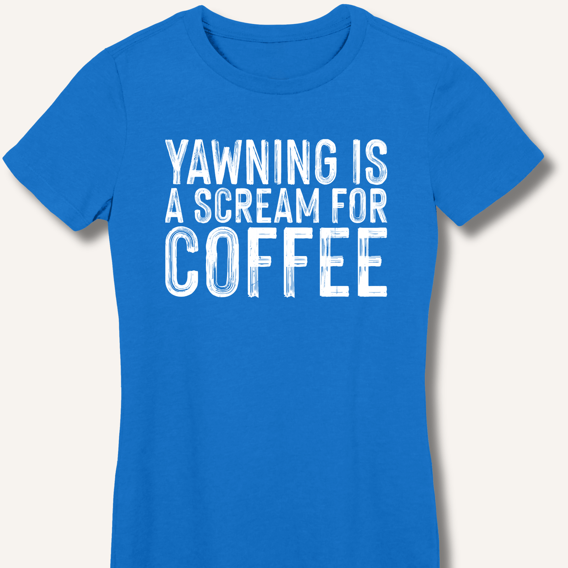 Yawning Is A Scream For Coffee Fitted T-Shirt - Sip & Shirt