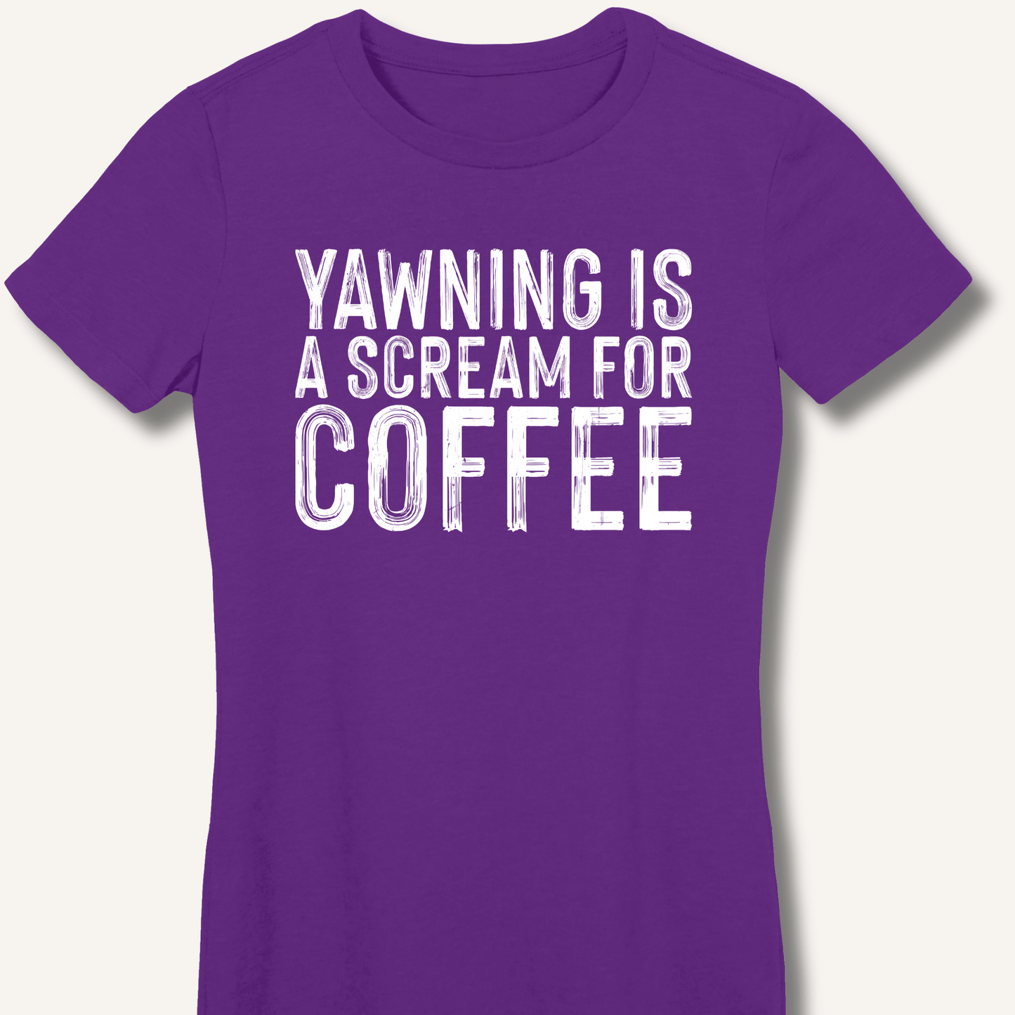 Yawning Is A Scream For Coffee Fitted T-Shirt - Sip & Shirt