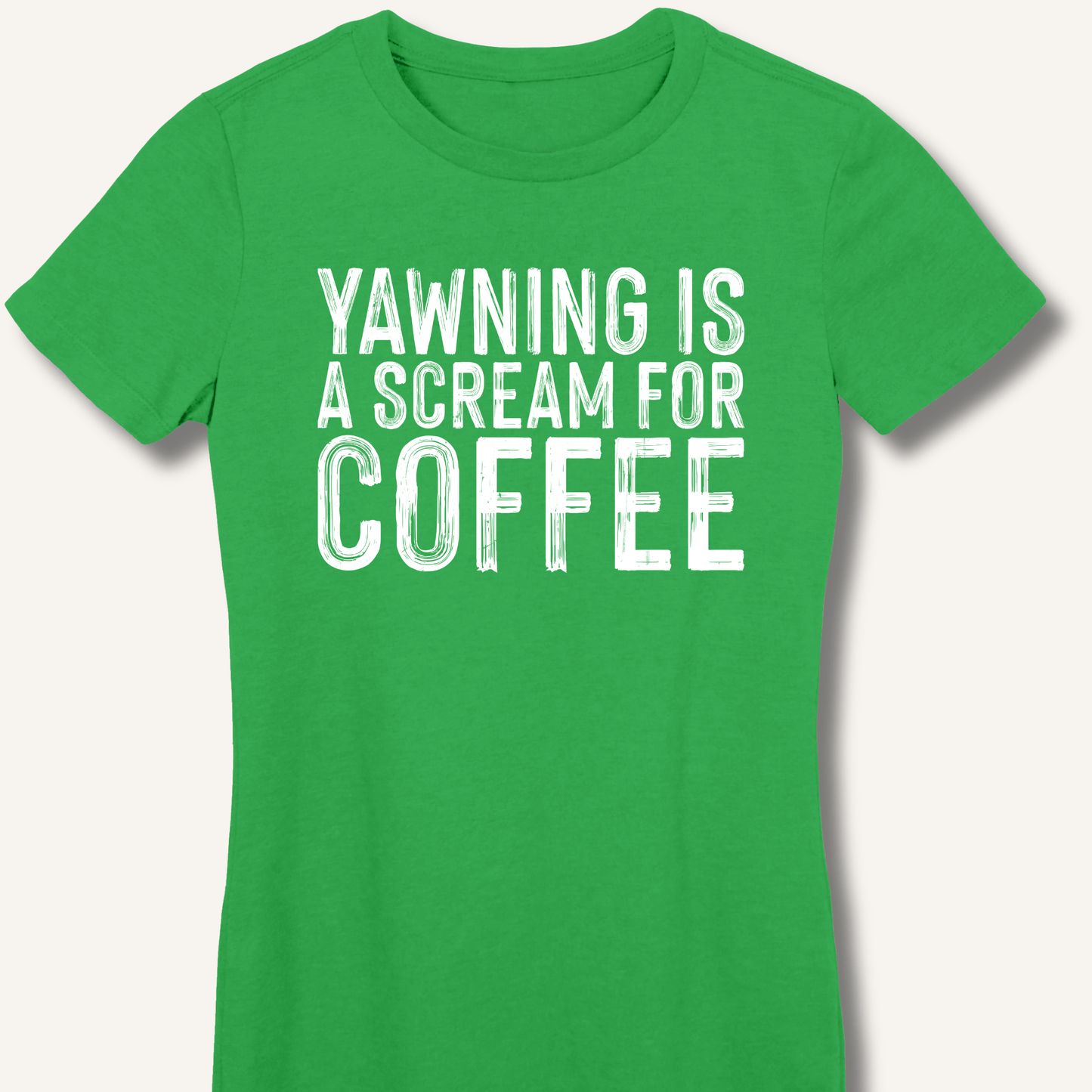 Yawning Is A Scream For Coffee Fitted T-Shirt - Sip & Shirt